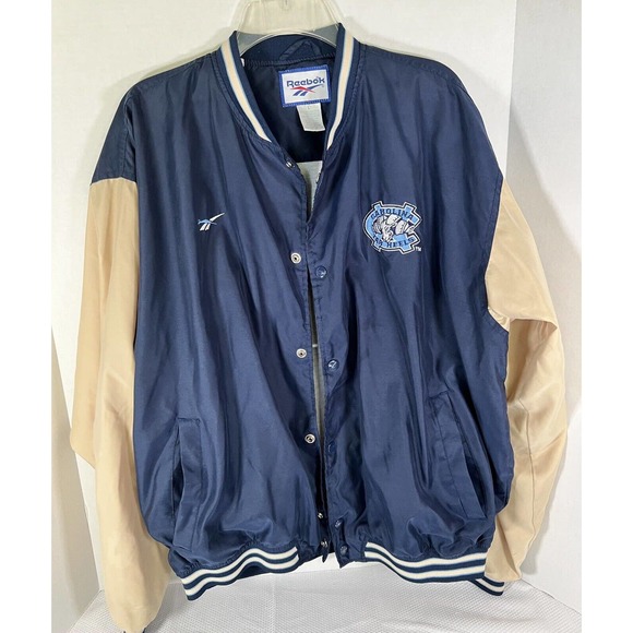 Vintage Reebok Carolina Tar Heels Men’s Jacket Large Blue Embroidered Varsity - Picture 1 of 10